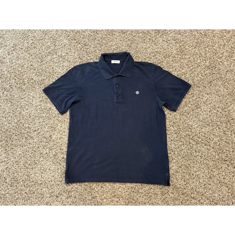Sandro Paris Men's Polo Shirt Size S Embroidered Chest Logo Collared Casual
